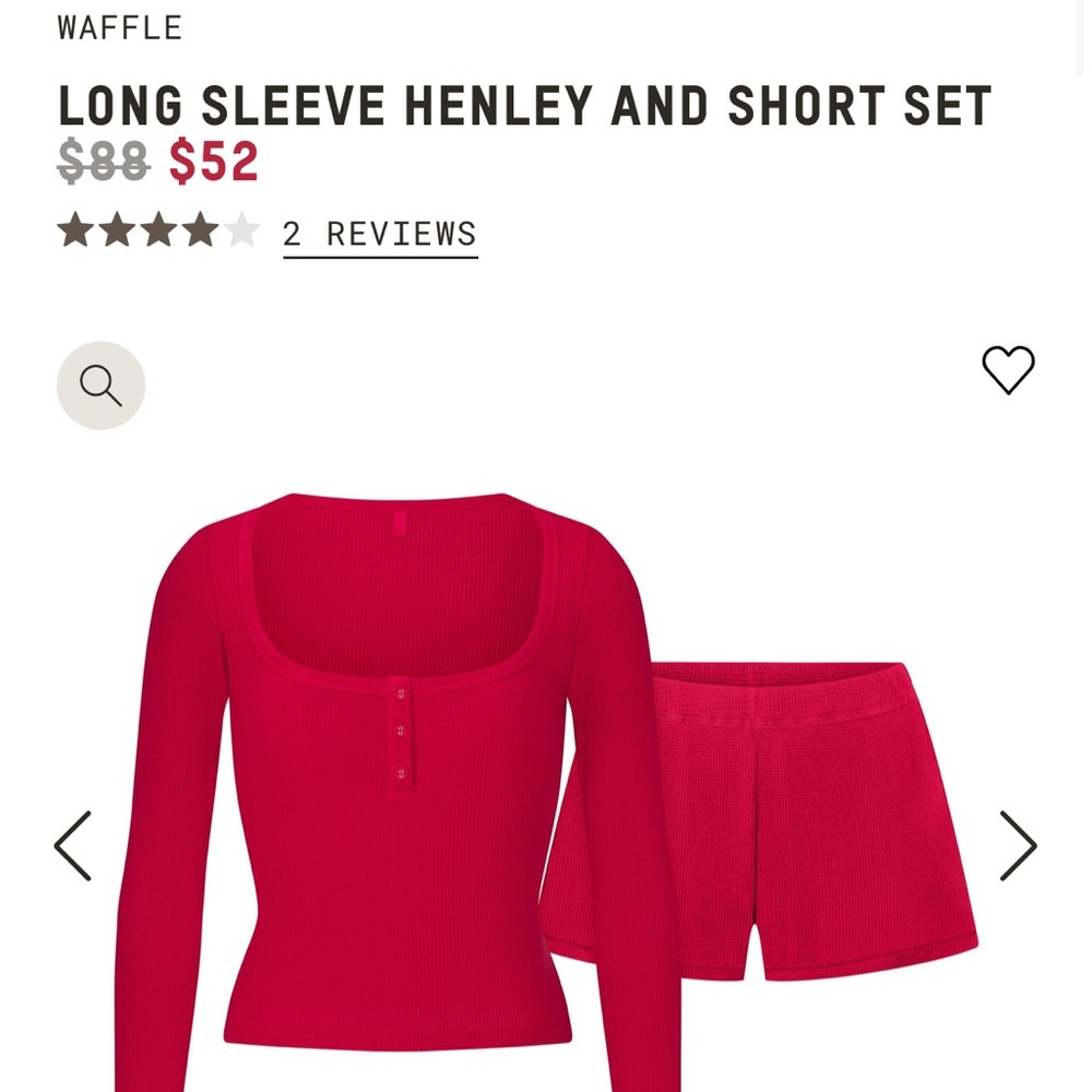 SKIMS LONG SLEEVE HENLEY AND SHORT SET